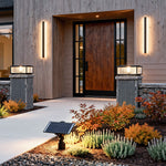 Architectural Outdoor Lighting Trio – Wall, Pillar & Solar Spotlight