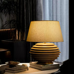 Cadence Table Lamp – Modern Fabric & Wood Table Light for Living Room, Bedroom, and Office