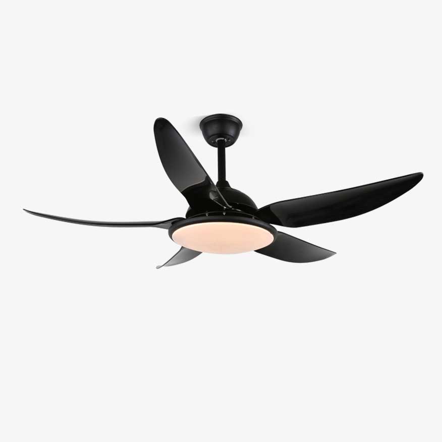 Noctura 48" LED Ceiling Fan Light with Remote – Modern Minimalist Black/White