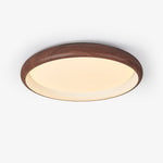 Valencia Walnut LED Flush Mount Ceiling Light, Modern Wood Grain Design