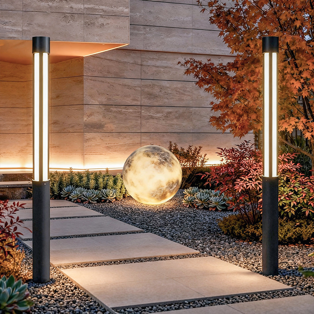 Modern Outdoor Pillar & Bollard Lighting Set for Pathways and Entryways