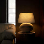 Cadence Table Lamp – Modern Fabric & Wood Table Light for Living Room, Bedroom, and Office