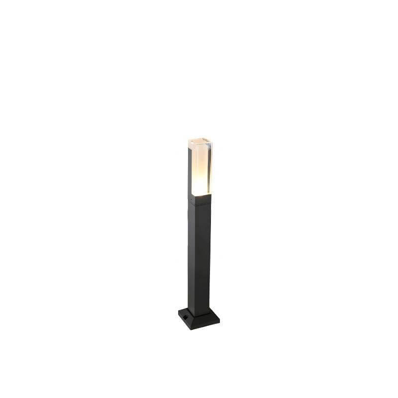 Modern Square LED Pathway Lights, Black Aluminum Outdoor Bollard for Garden & Patio