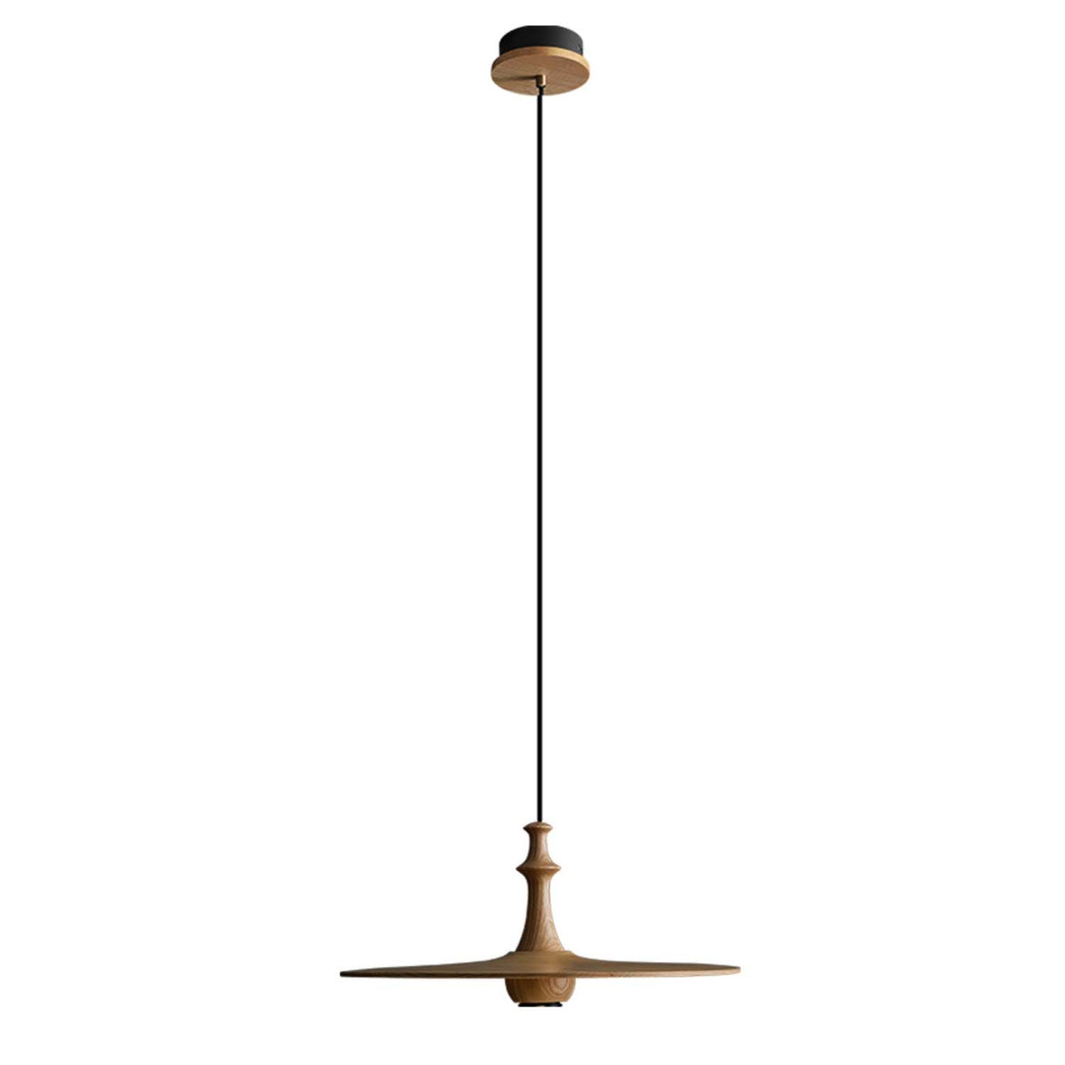 Wooden Spin Pendant Light – Modern Natural Wood Hanging Lamp for Dining Room & Living Room
