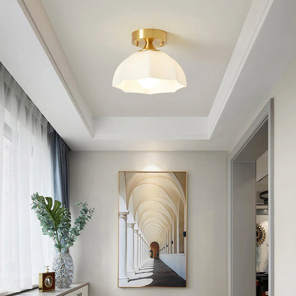 Minimalist White Dome Ceiling Light