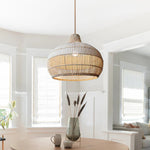 Natural Wicker Island Hanging Light