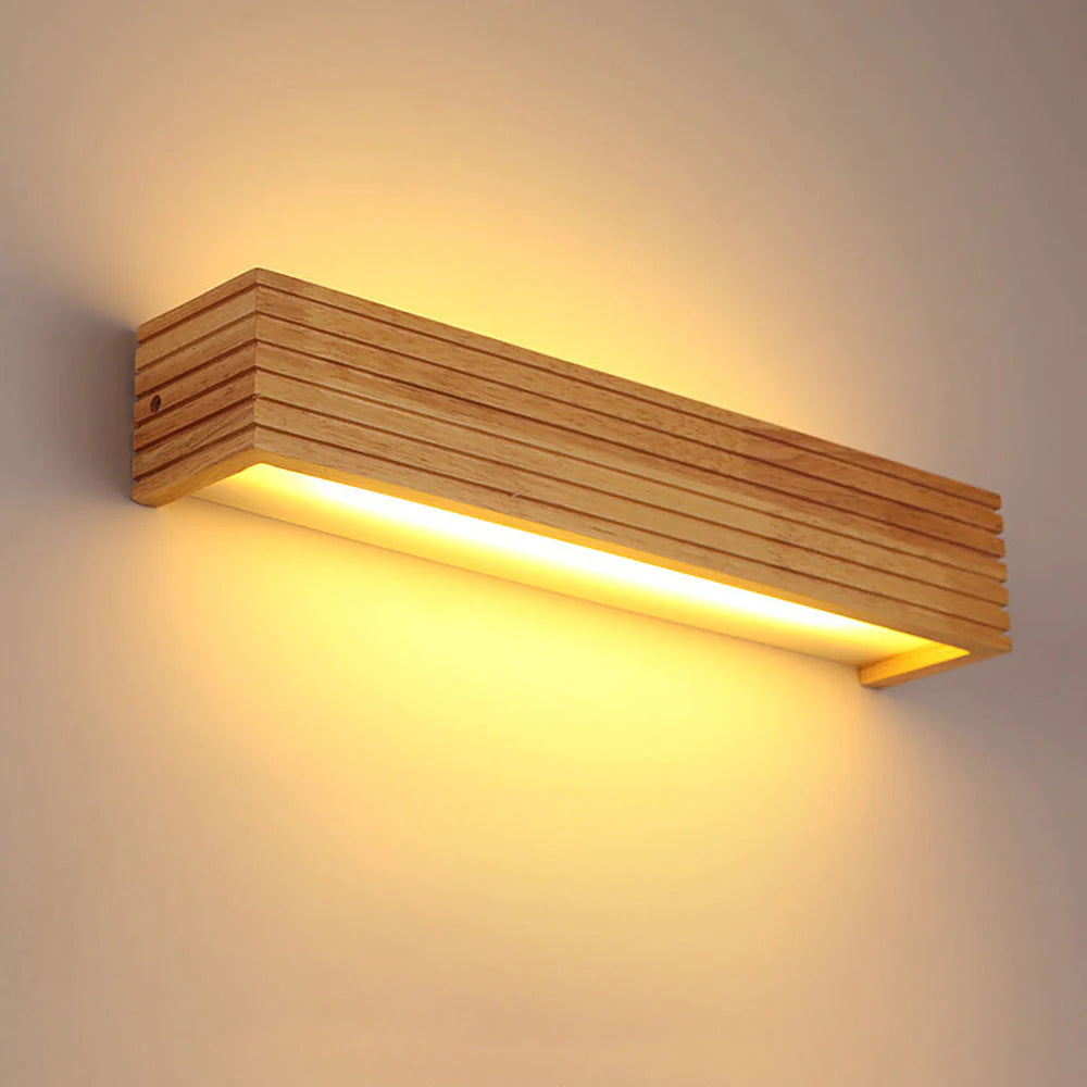 Rustic Wood Vanity Wall Light