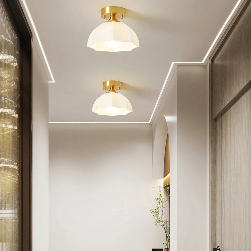 Minimalist White Dome Ceiling Light
