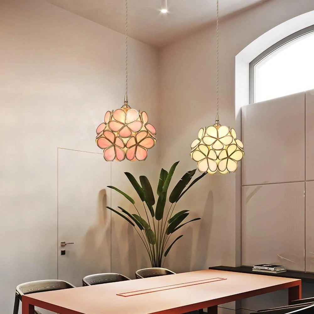 Floral Glass Pendant Light
