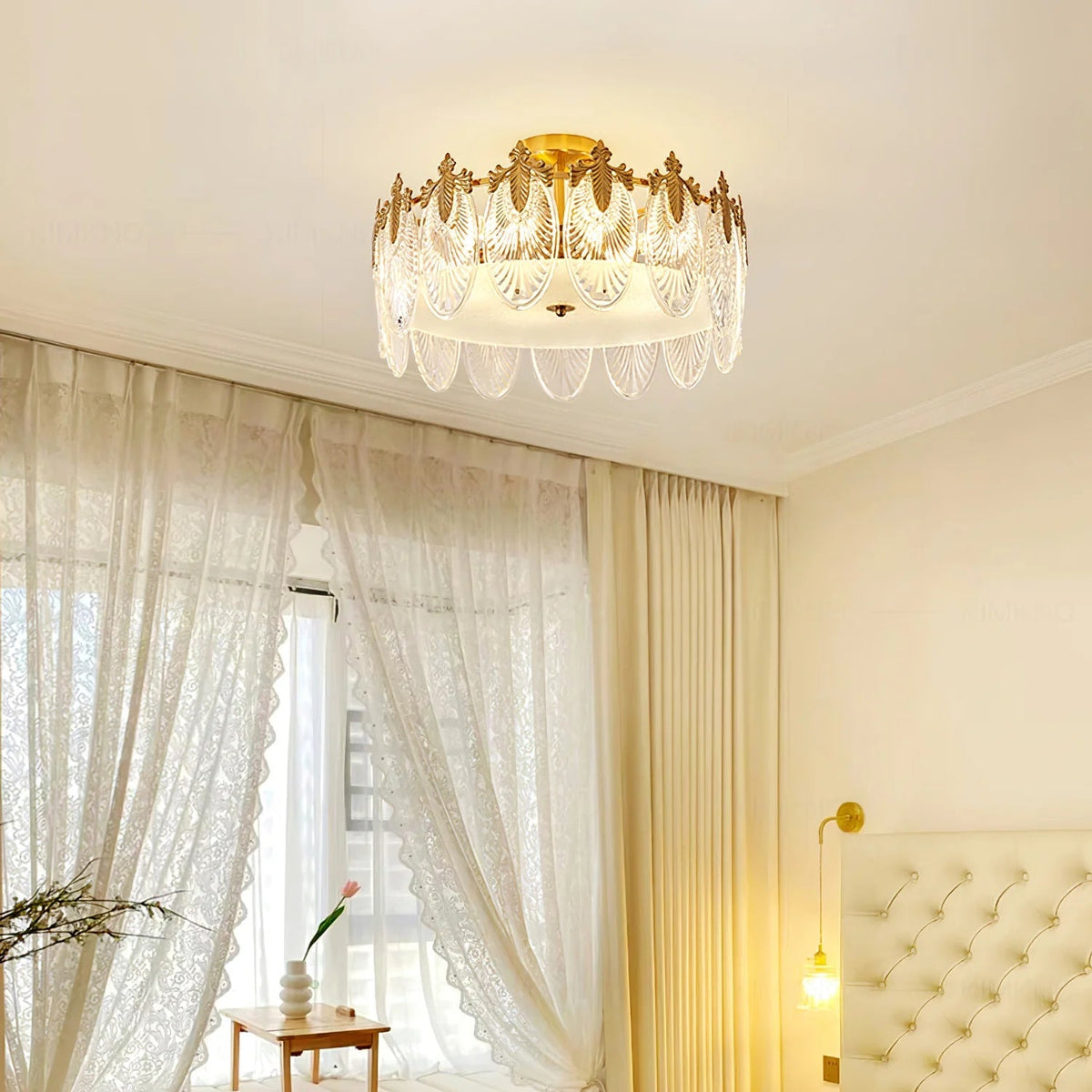 Intricate Round Glass Chandelier