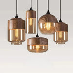 Modern Minimalist Geometric Amber Glass Chandelier