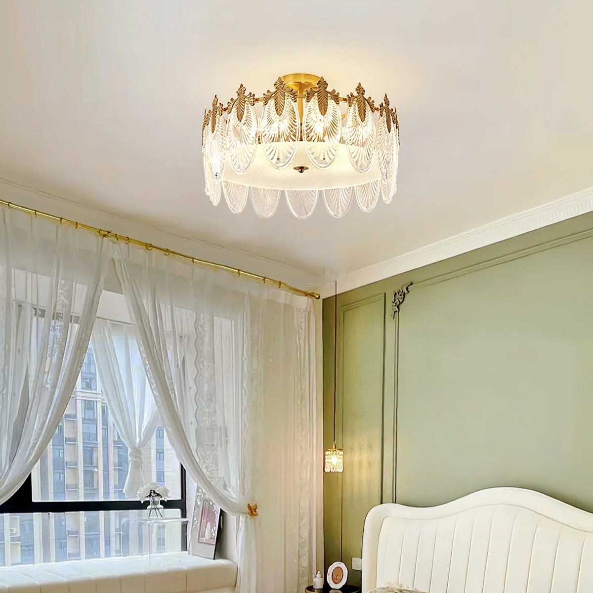 Intricate Round Glass Chandelier
