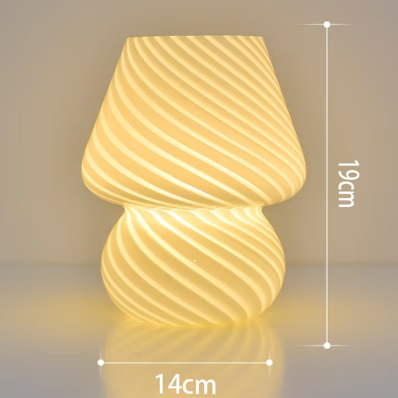 Creative Glass Retro Mushroom Table Lamp