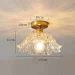 Ins Style Japanese Nordic Single Head Glass Flower Pendant Lamp