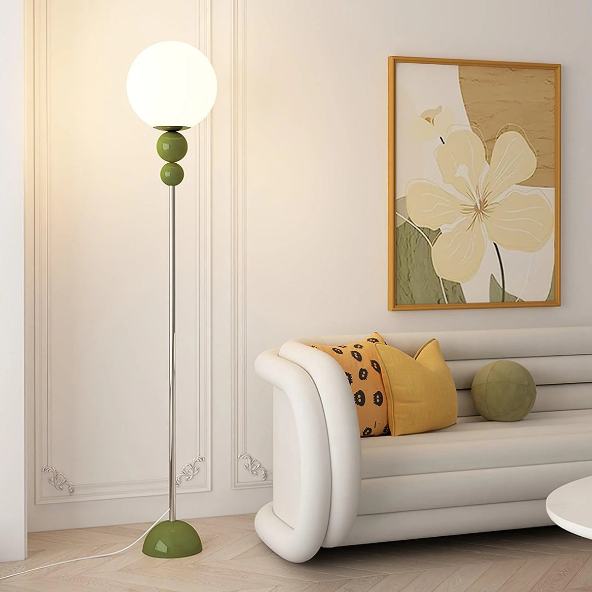Minimalist Creative Flower Bud Cream Style Floor Lamp