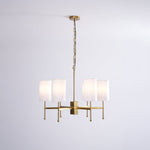 Brass Chandelier with Fabric Shades – Modern Luxury Lighting for Dining and Living Rooms