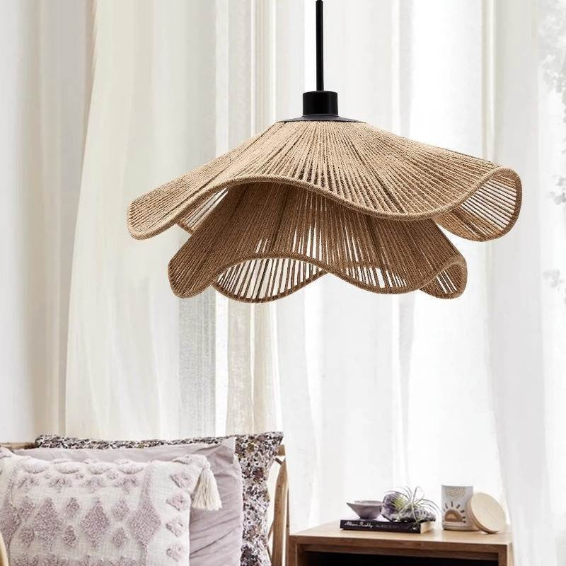 Vintage Straw Hat Petal Chandelier