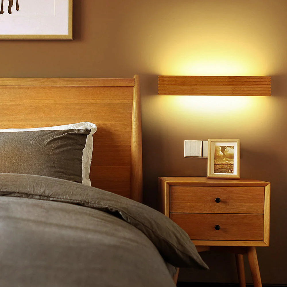 Rustic Wood Vanity Wall Light