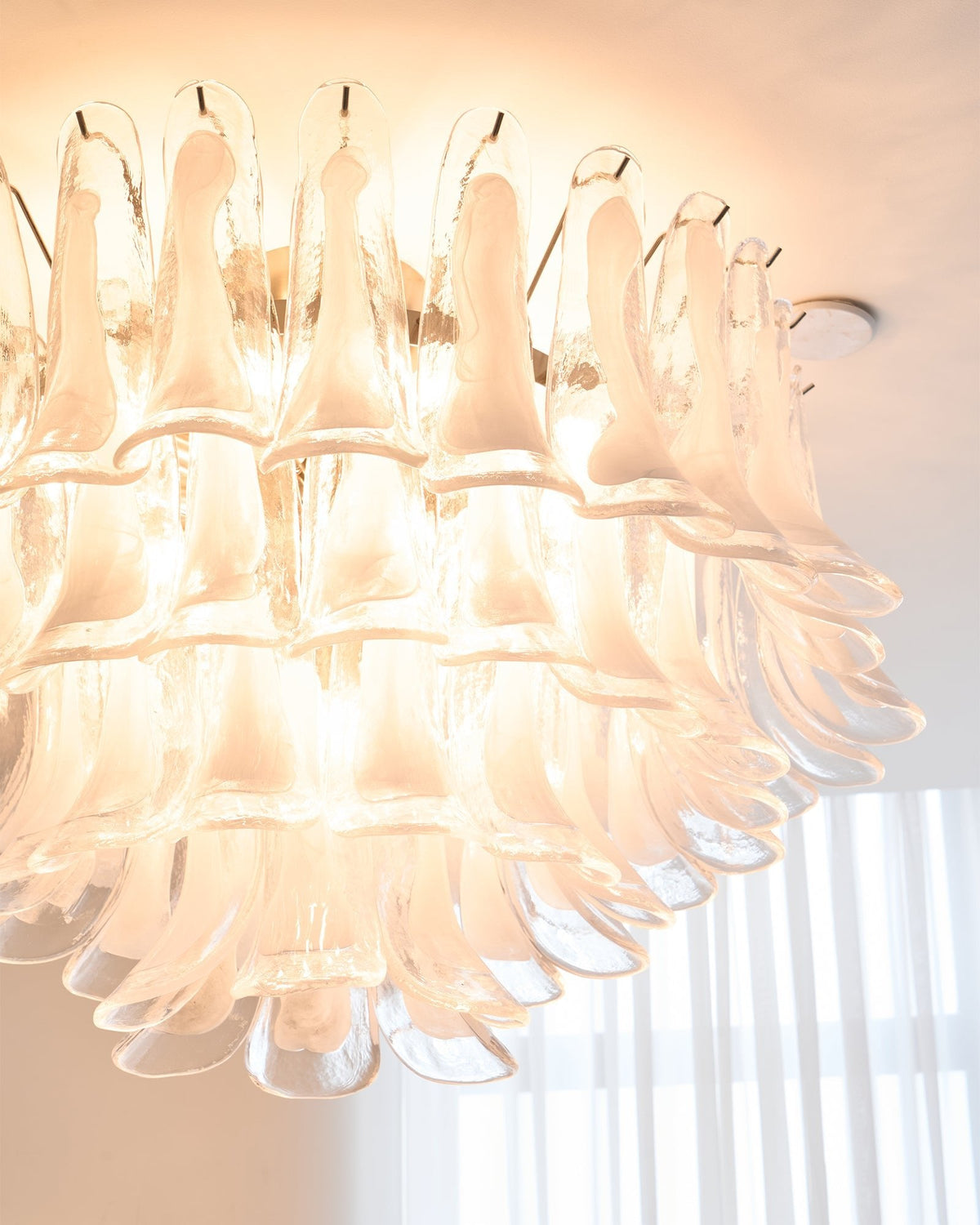Wave Glass Ceiling Lamp | Murano Art Glass Flush Mount Light