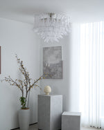 Wave Glass Ceiling Lamp | Murano Art Glass Flush Mount Light