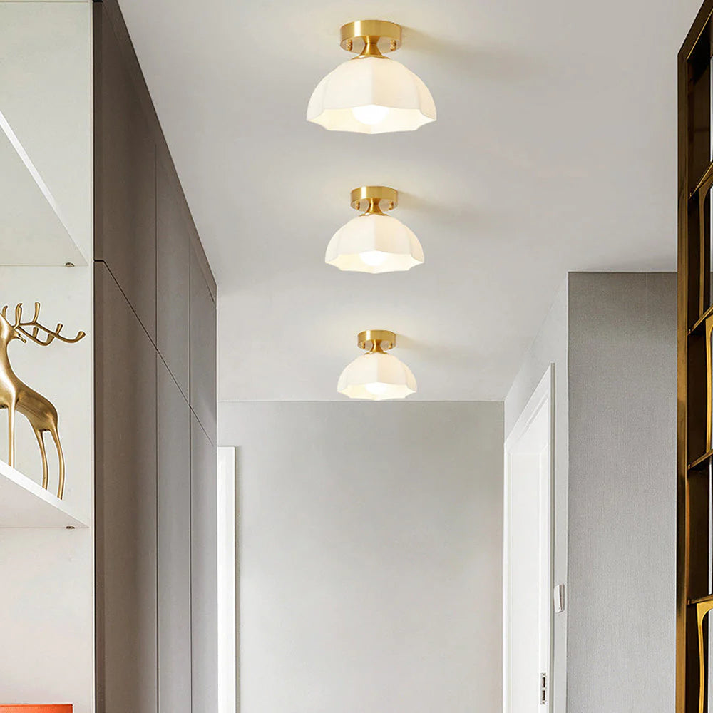 Minimalist White Dome Ceiling Light