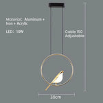 Whimsical Birds Round Pendant Light