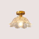 Ins Style Japanese Nordic Single Head Glass Flower Pendant Lamp
