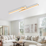Nordic Modern Minimalist Wood Grain Long Ceiling Lamp