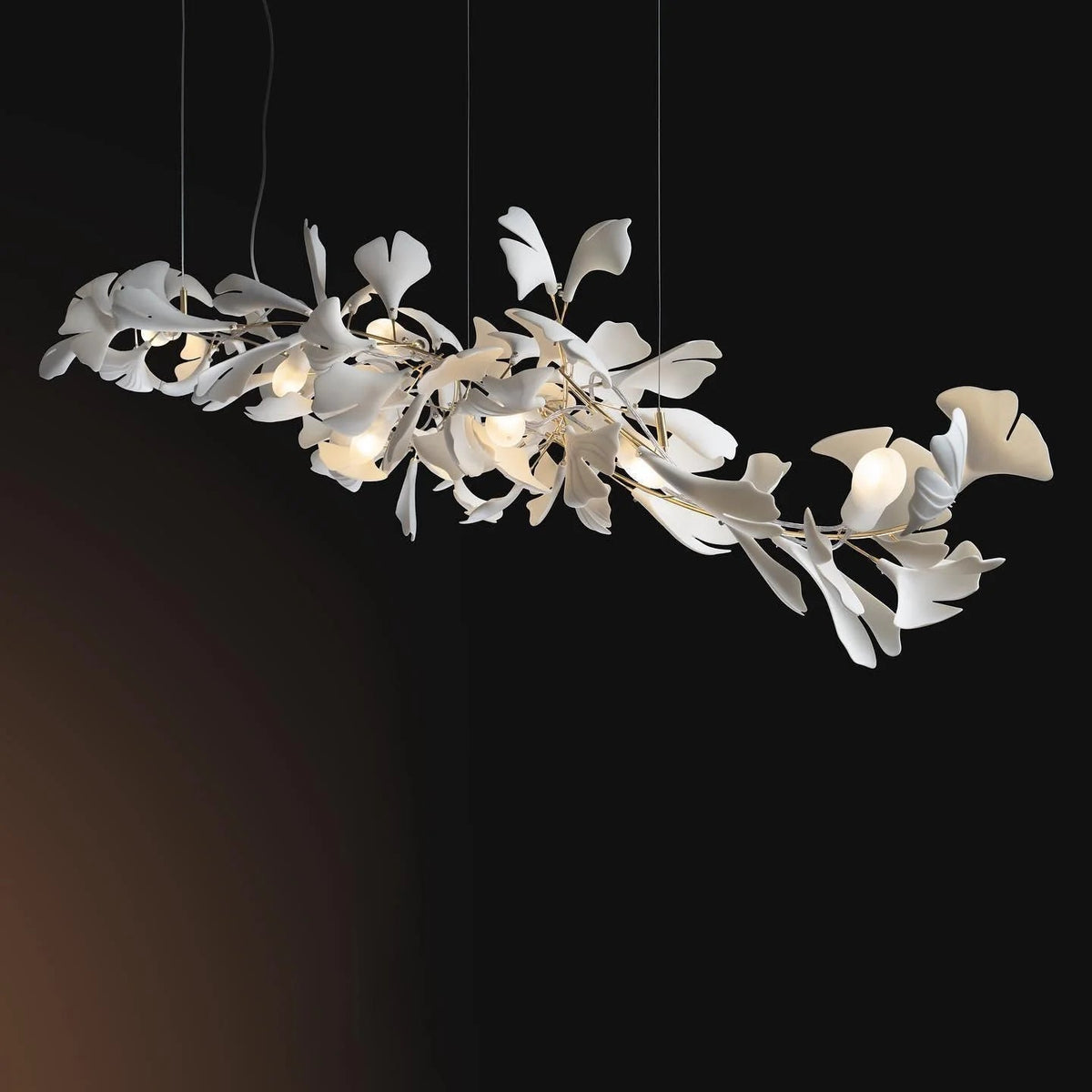 Golden Gingko Leaf Chandelier