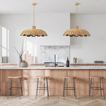 Boho Chic Rattan Woven Pendant Lamp