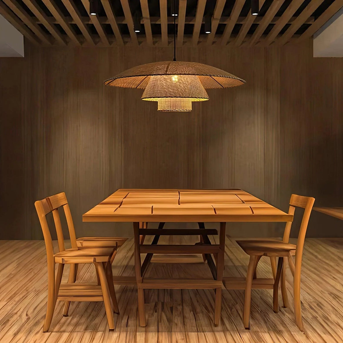 Boho Woven Sunhat Pendant Light
