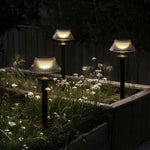 Solar-Powered Vintage Lawn Stake Lights, Set of 4, IP65 Waterproof, 3000K Warm Glow