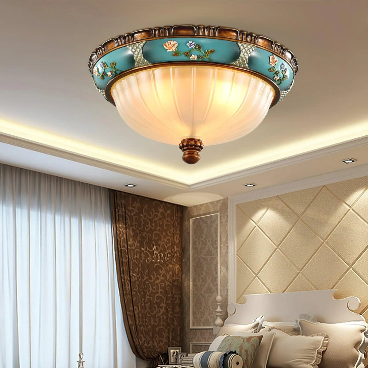 Flower Motif Resin Ceiling Light