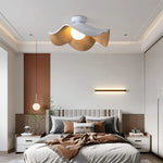 Bedroom Lamp Modern And Minimalist Walnut Leaf Shaped Ceiling Lamp