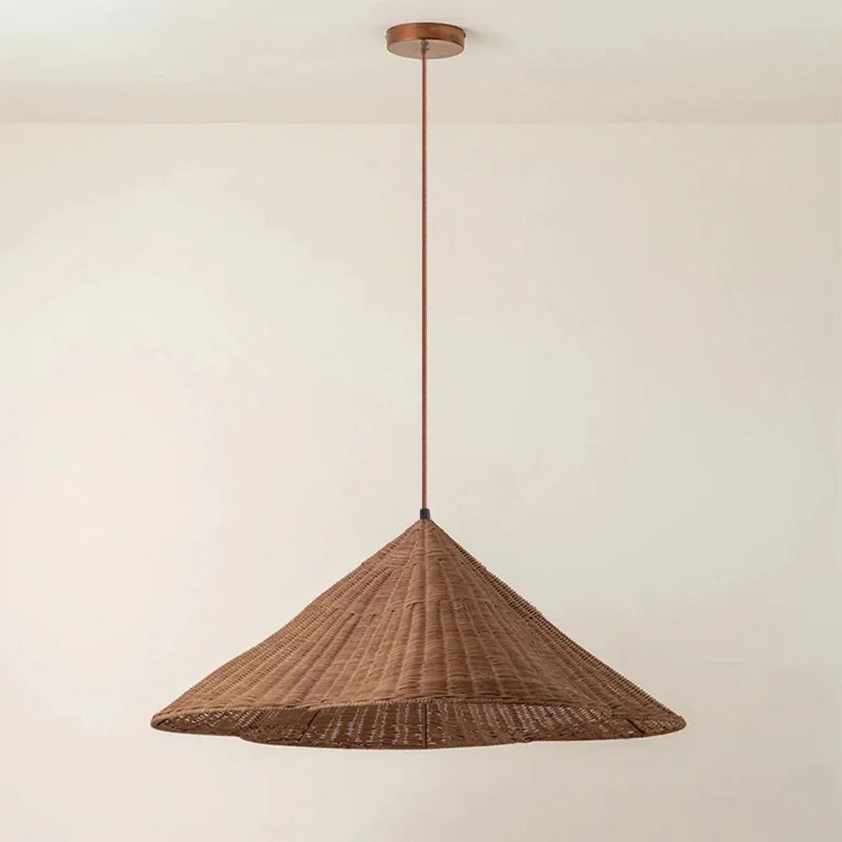 Boho Woven Scalloped Pendant Light