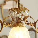 French Style Vintage Full Copper Crystal Glass Chandelier