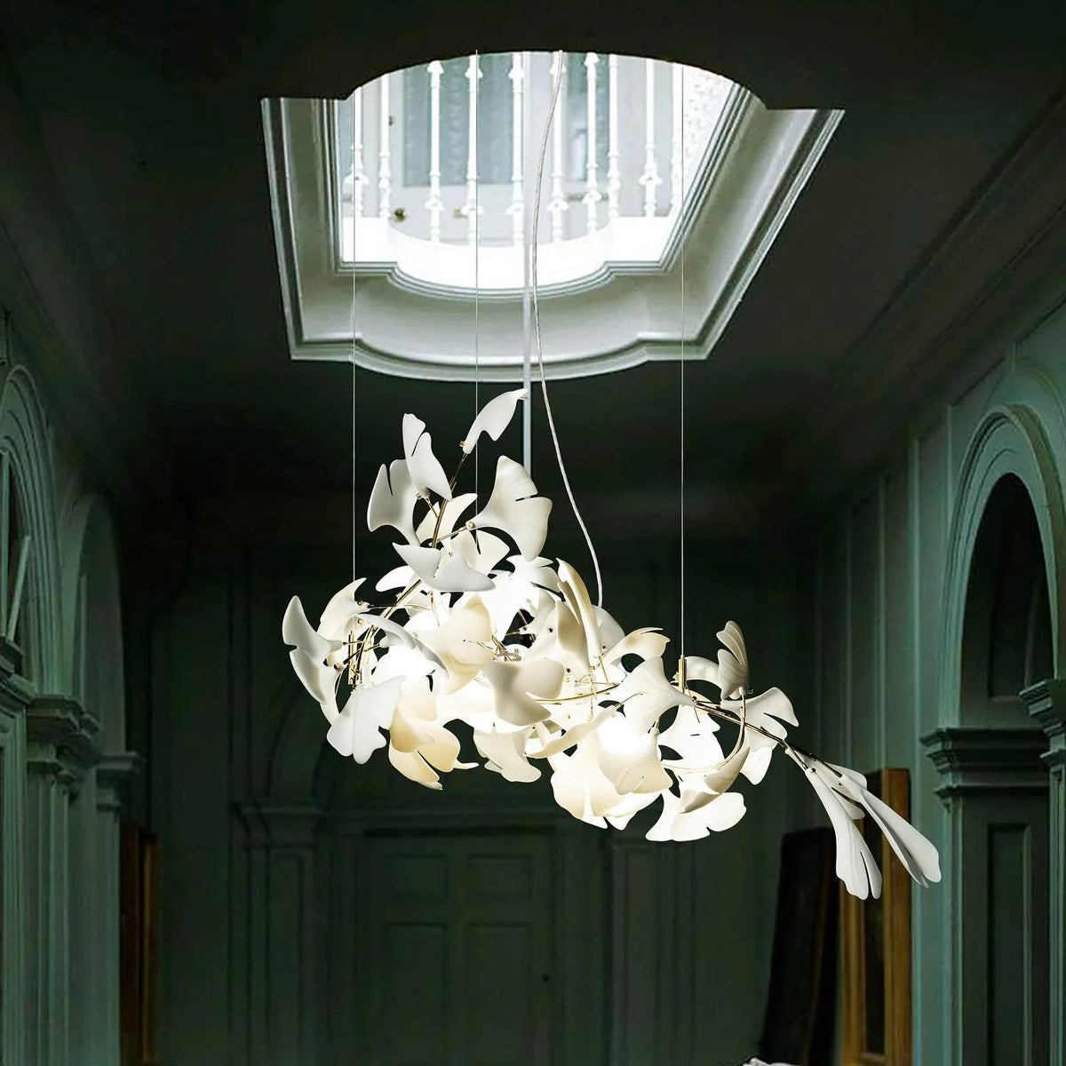 Golden Gingko Leaf Chandelier