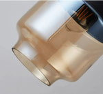Modern Minimalist Geometric Amber Glass Chandelier