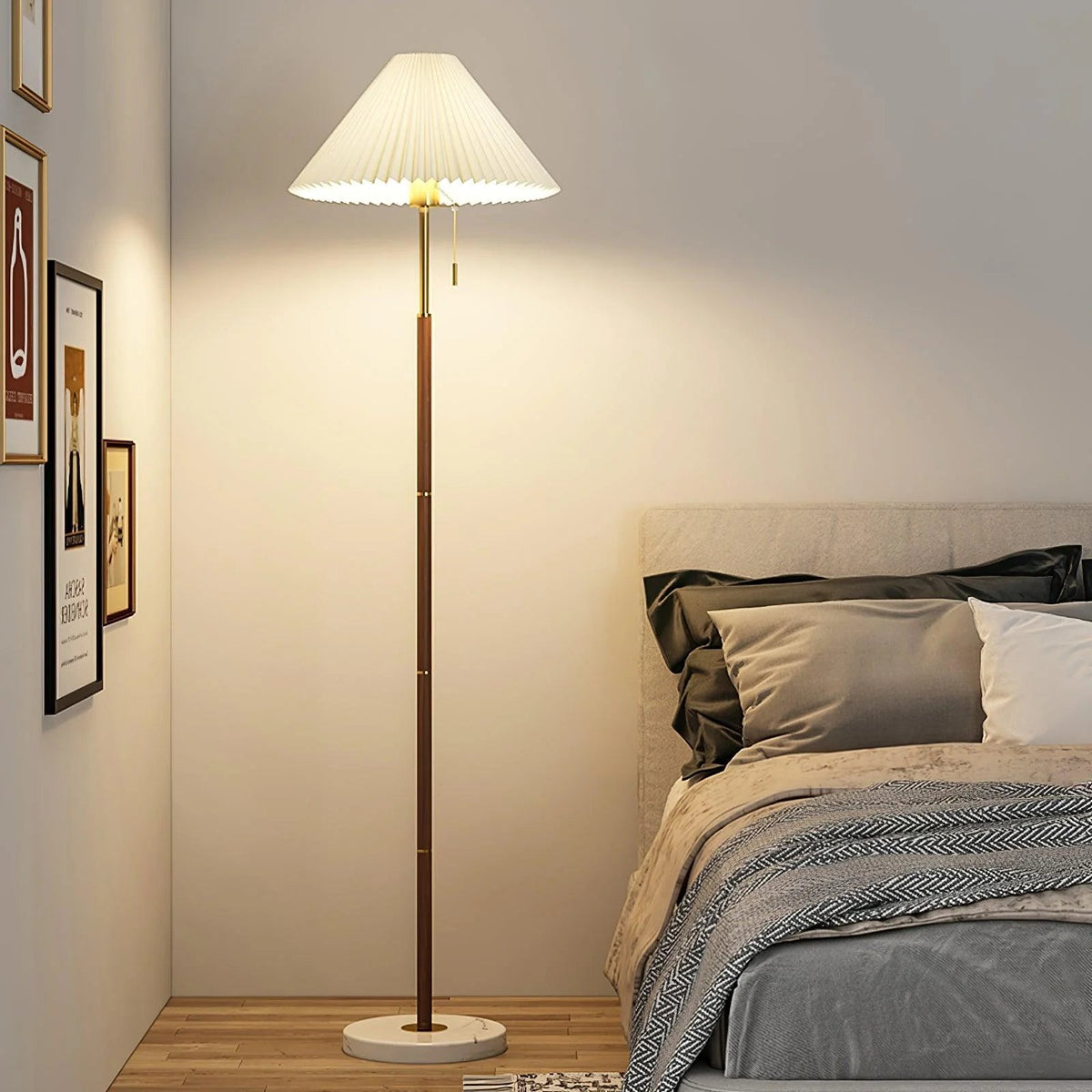 Antique Style Pleated Floor Lamp