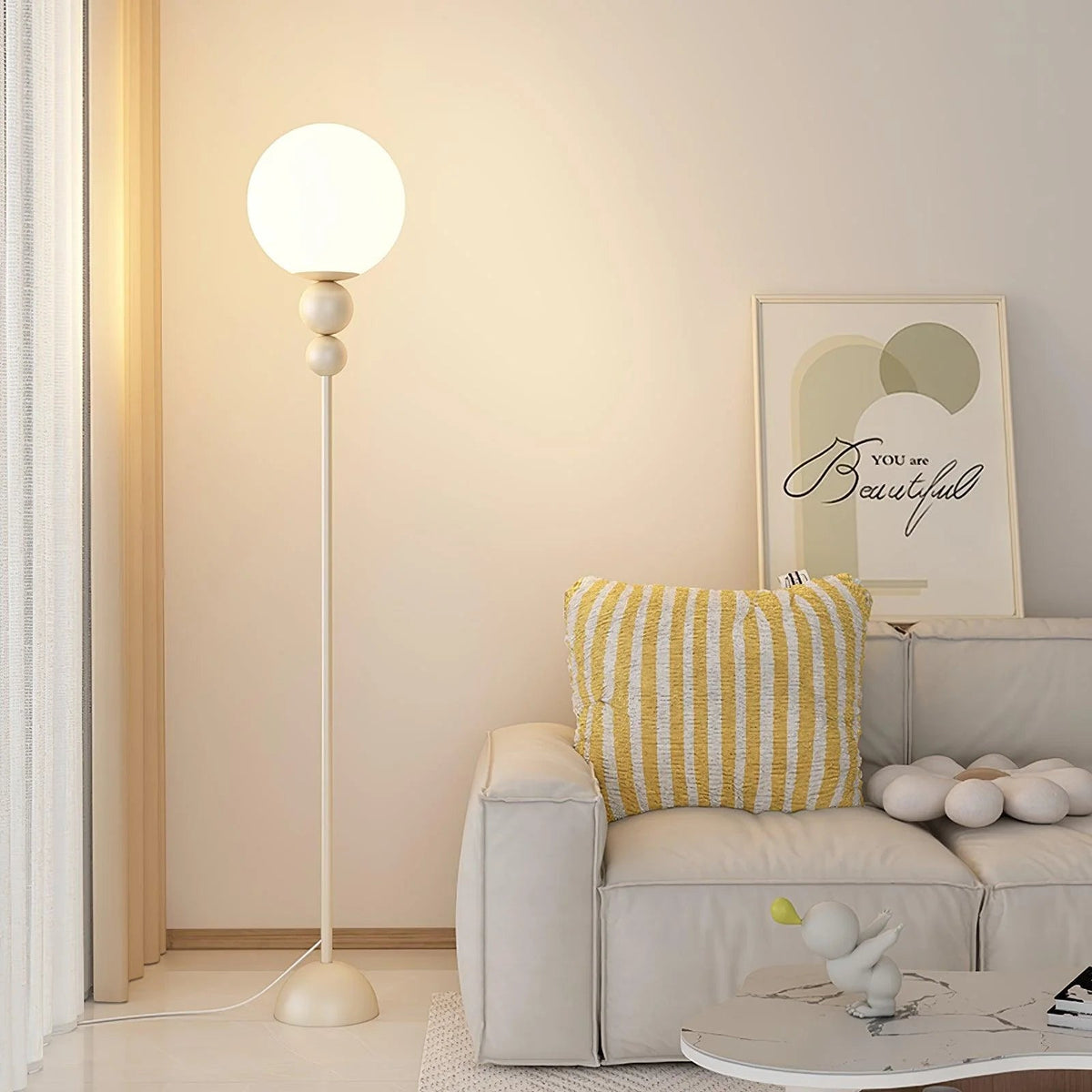 Minimalist Creative Flower Bud Cream Style Floor Lamp