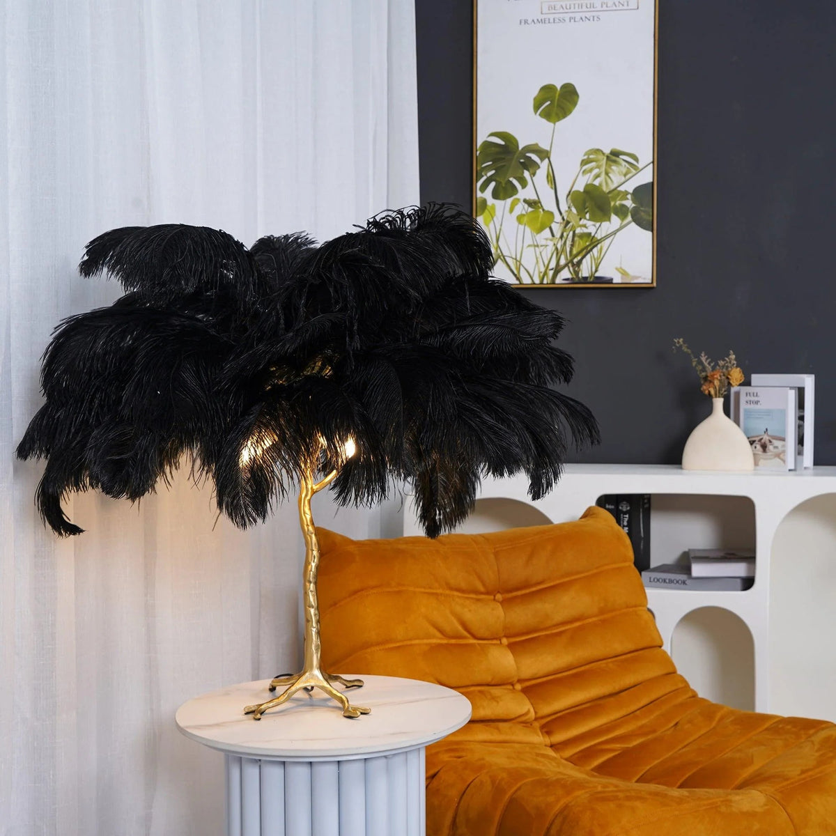 Feathered Elegance Table Lamp