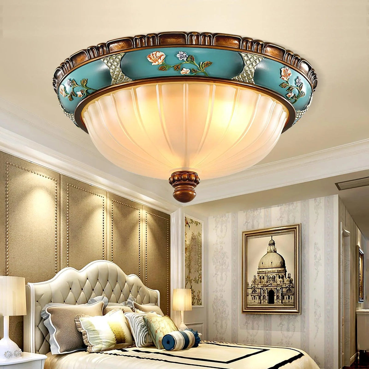 Flower Motif Resin Ceiling Light
