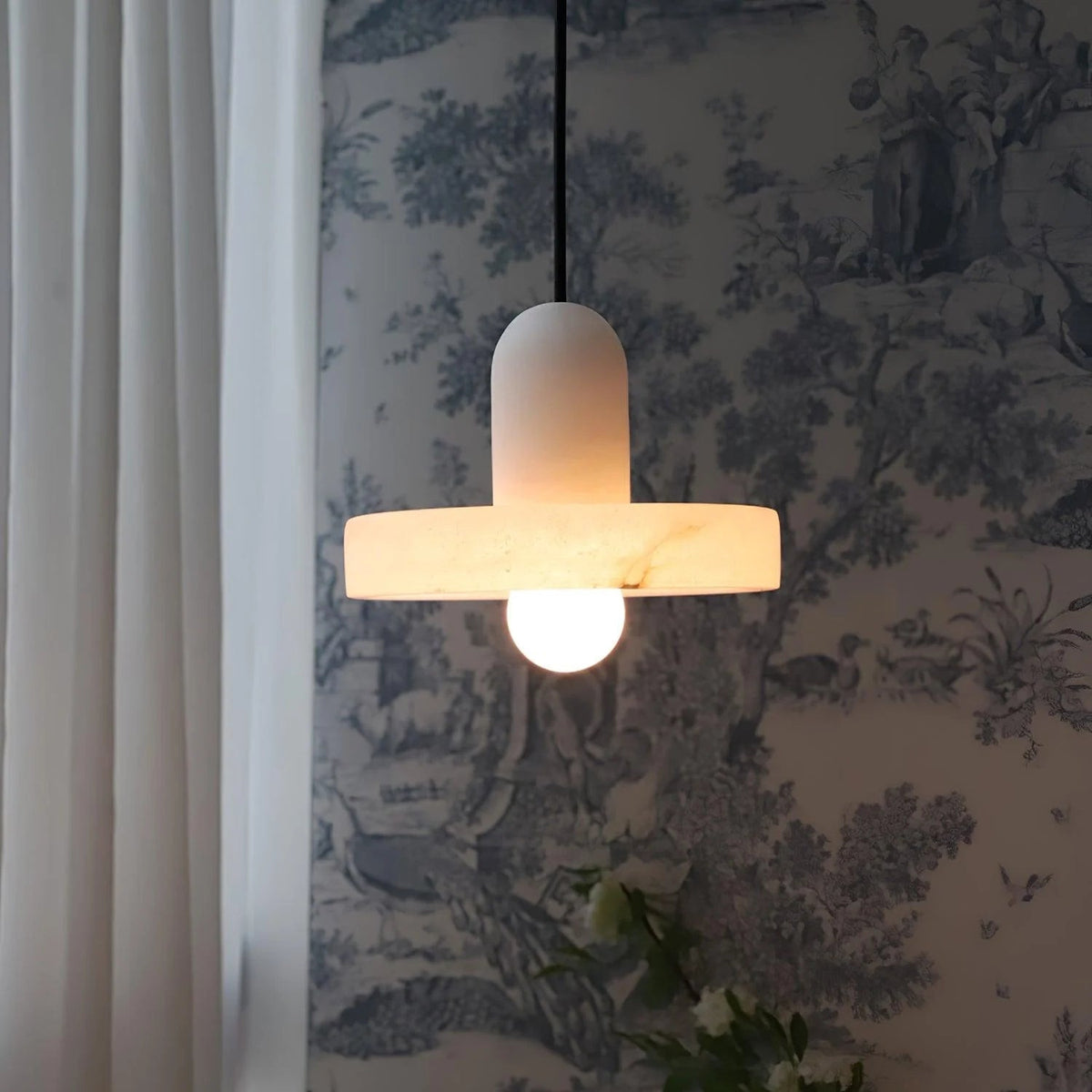 White Marble Pendant Light
