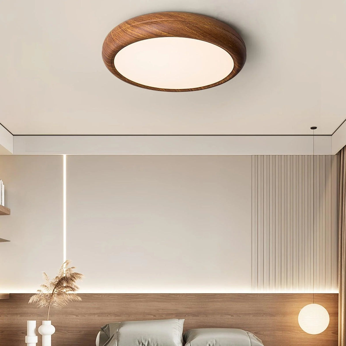 Wooden Veneer Ceiling Light