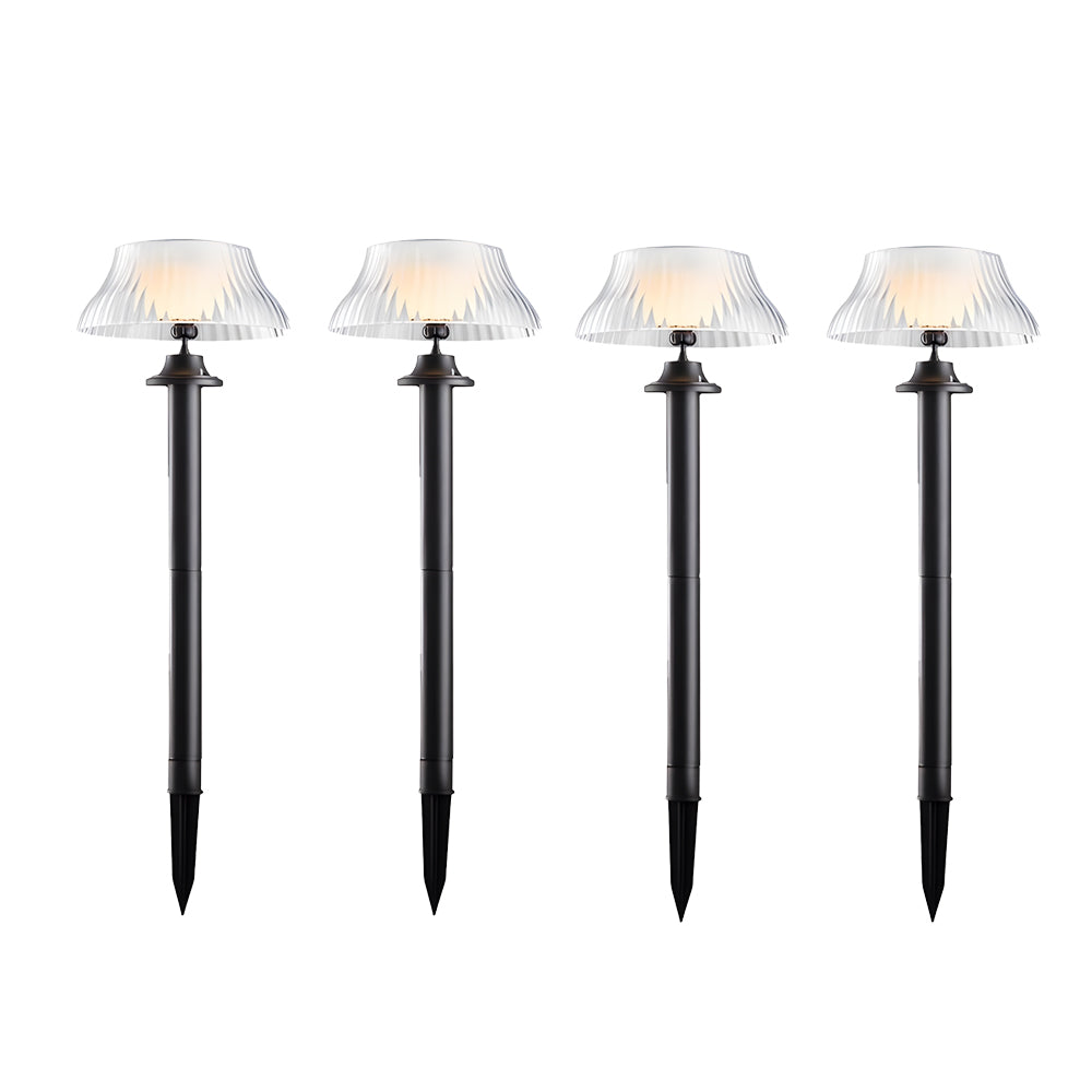 Solar-Powered Vintage Lawn Stake Lights, Set of 4, IP65 Waterproof, 3000K Warm Glow
