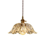 Ins Style Japanese Nordic Single Head Glass Flower Pendant Lamp
