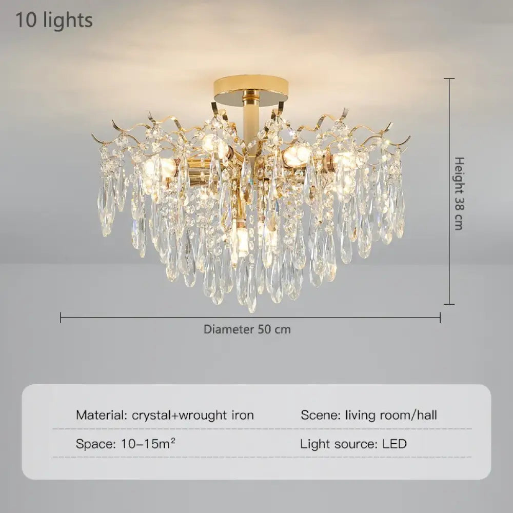 American Style Minimalist Luxury Living Room Modern Retro Crystal Chandelier