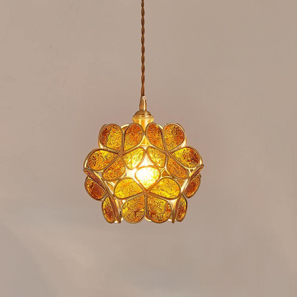 Floral Glass Pendant Light