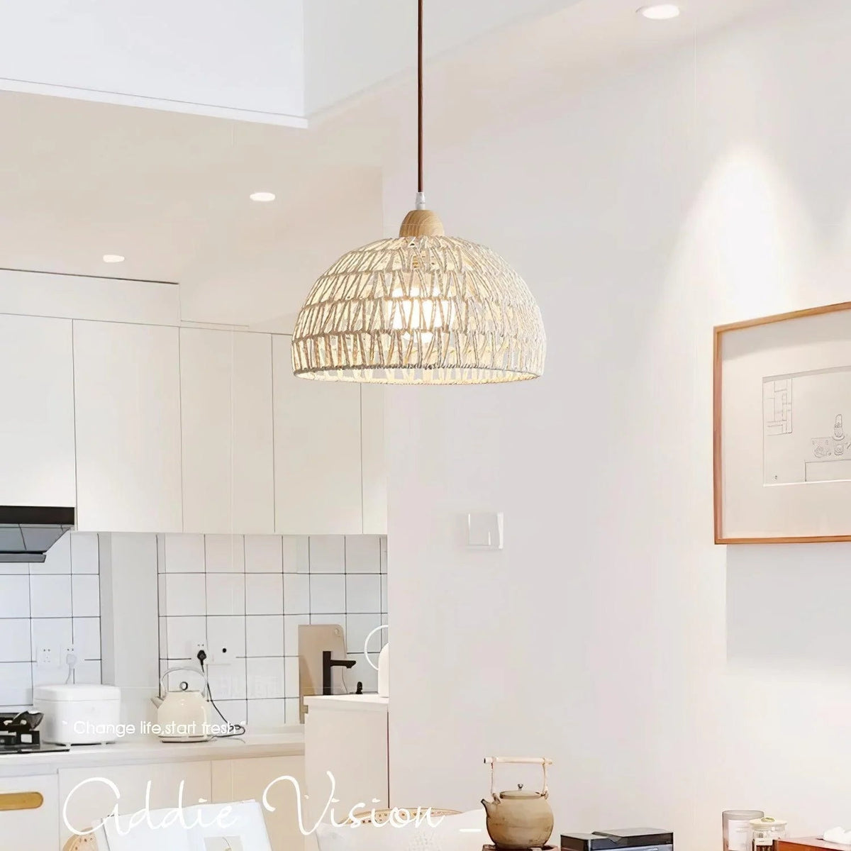 Arco Rattan Pendant Ligh