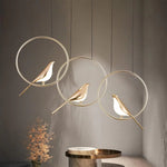 Whimsical Birds Round Pendant Light